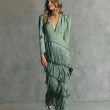 Chiara - Élégante robe avec manches à franges