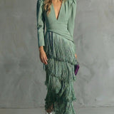 Chiara - Élégante robe avec manches à franges