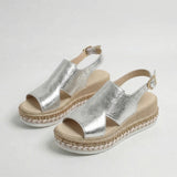 Luxa | Sandales Espadrilles Slingback Métallisées