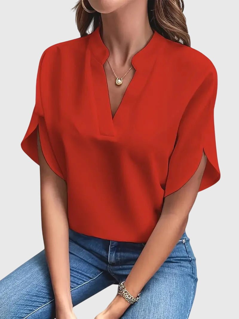 Isabelle | Chemise V Neck Douce et Élégante - Amélie Delaire