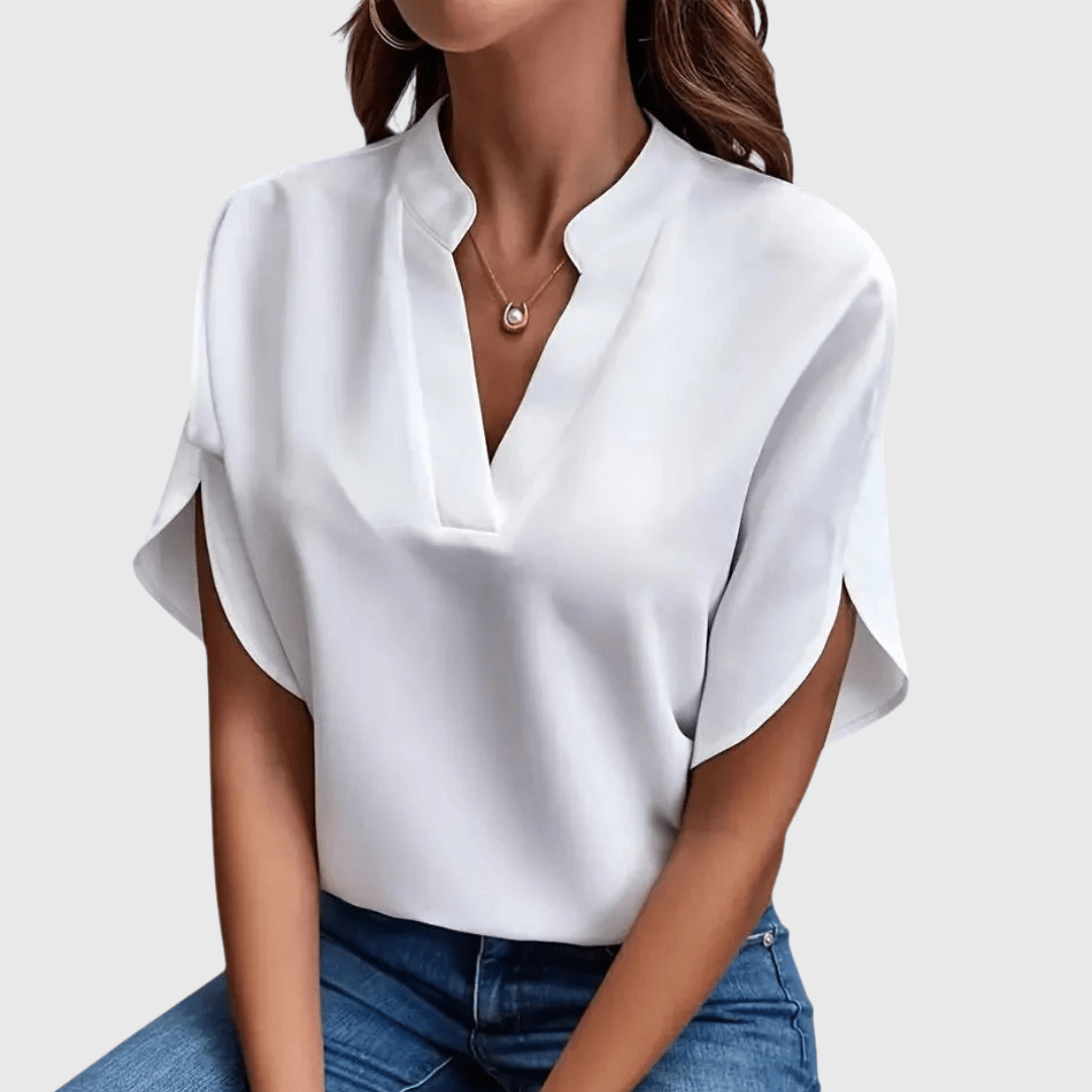 Isabelle | Chemise V Neck Douce et Élégante - Amélie Delaire