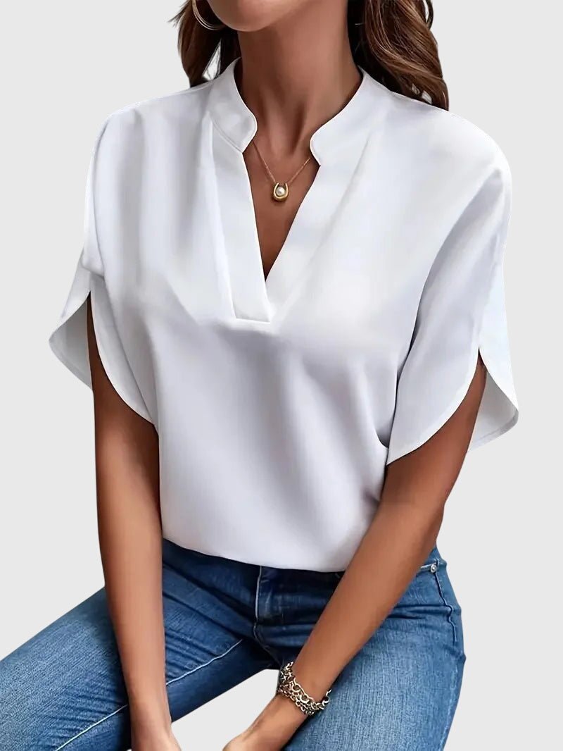 Isabelle | Chemise V Neck Douce et Élégante - Amélie Delaire