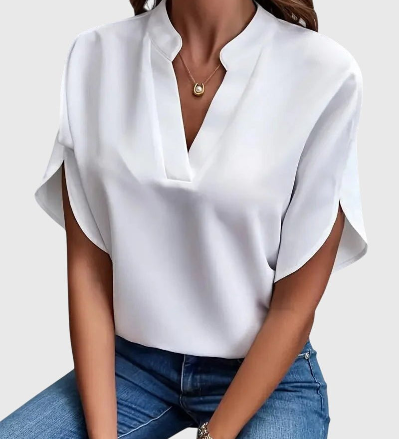 Isabelle | Chemise V Neck Douce et Élégante - Amélie Delaire
