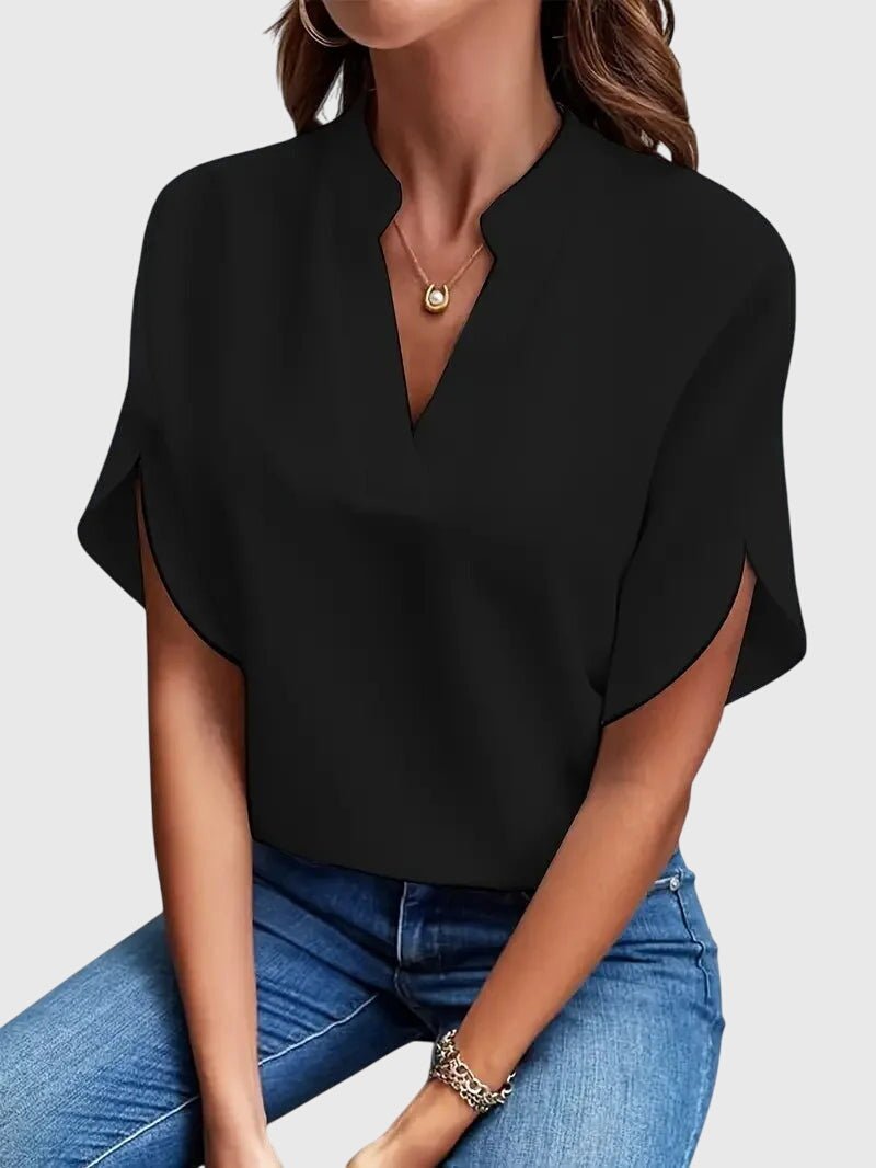 Isabelle | Chemise V Neck Douce et Élégante - Amélie Delaire