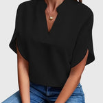 Isabelle | Chemise V Neck Douce et Élégante - Amélie Delaire