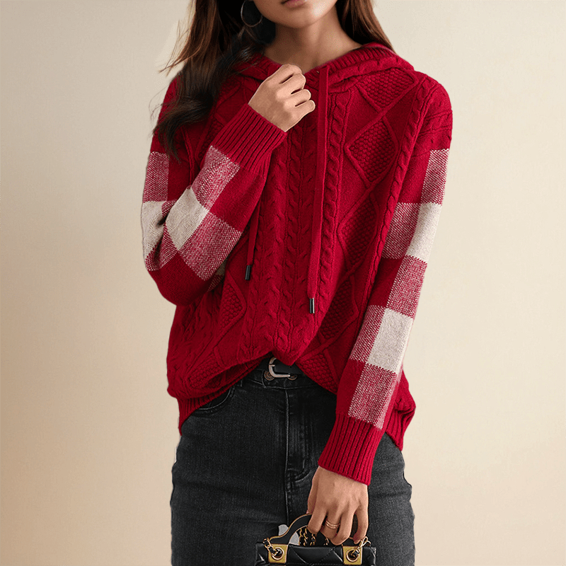 Julie | Pull à Capuche en Tricot Cable - Amélie Delaire
