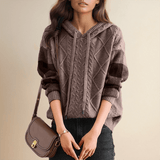Julie | Pull à Capuche en Tricot Cable - Amélie Delaire