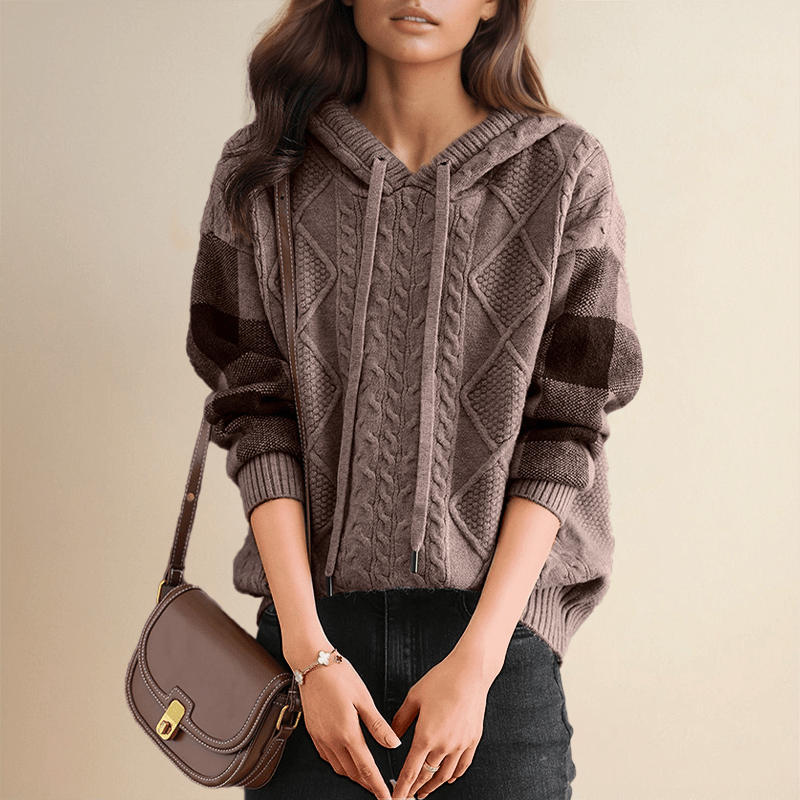 Julie | Pull à Capuche en Tricot Cable - Amélie Delaire