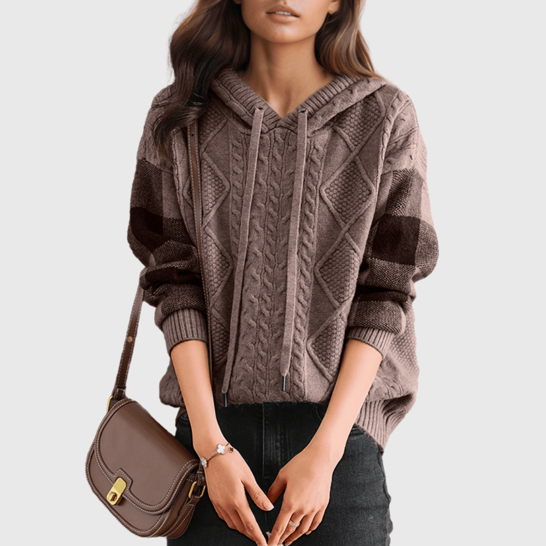 Julie | Pull à Capuche en Tricot Cable - Amélie Delaire
