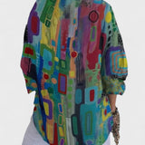 Léa | Blouse Élégante à Motif Géométrique - Amélie Delaire