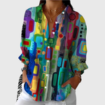 Léa | Blouse Élégante à Motif Géométrique - Amélie Delaire