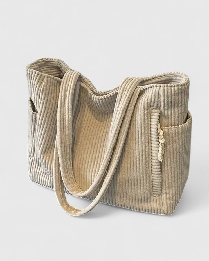 Léa | Sac fourre - tout en ribbed luxueux avec détails en cordon - Amélie Delaire