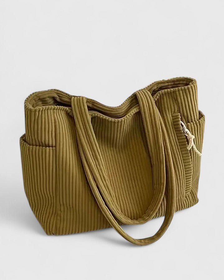 Léa | Sac fourre - tout en ribbed luxueux avec détails en cordon - Amélie Delaire