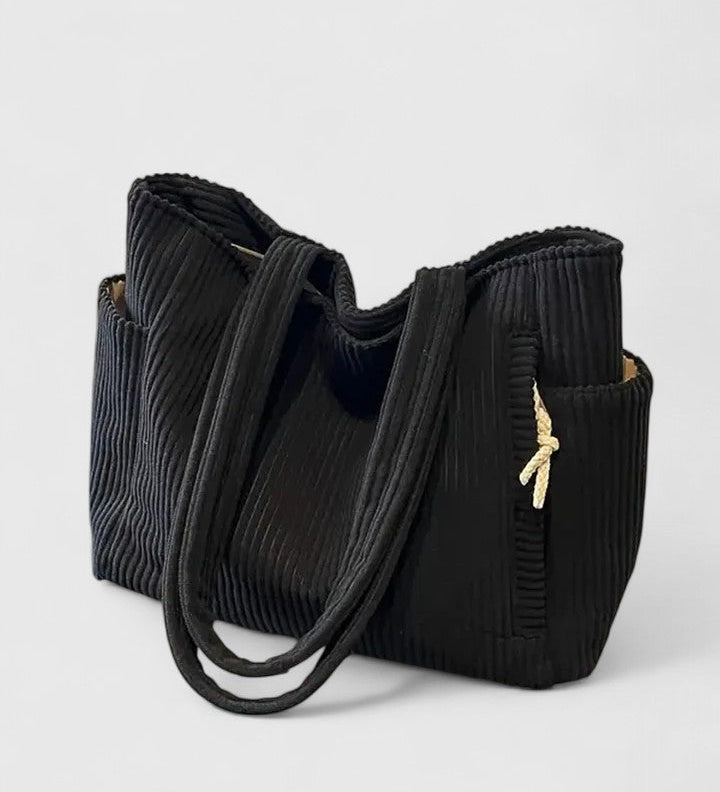 Léa | Sac fourre - tout en ribbed luxueux avec détails en cordon - Amélie Delaire