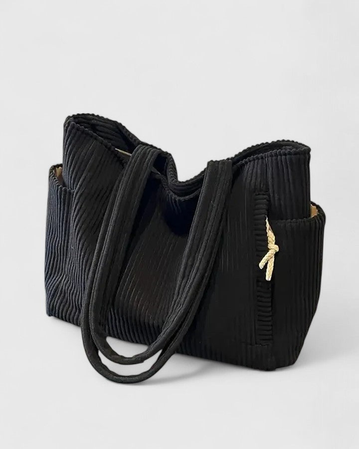 Léa | Sac fourre - tout en ribbed luxueux avec détails en cordon - Amélie Delaire