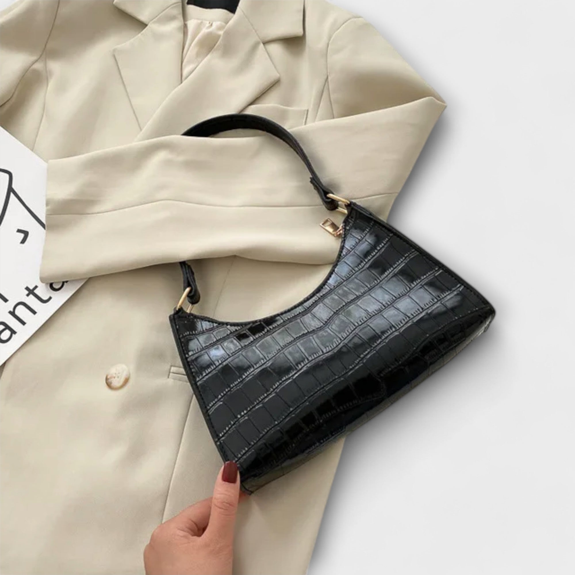 Marguerite | Sac en Cuir Brillant - Amélie Delaire
