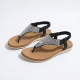 Stella | Sandales Scintillantes Strass Bout Japonais