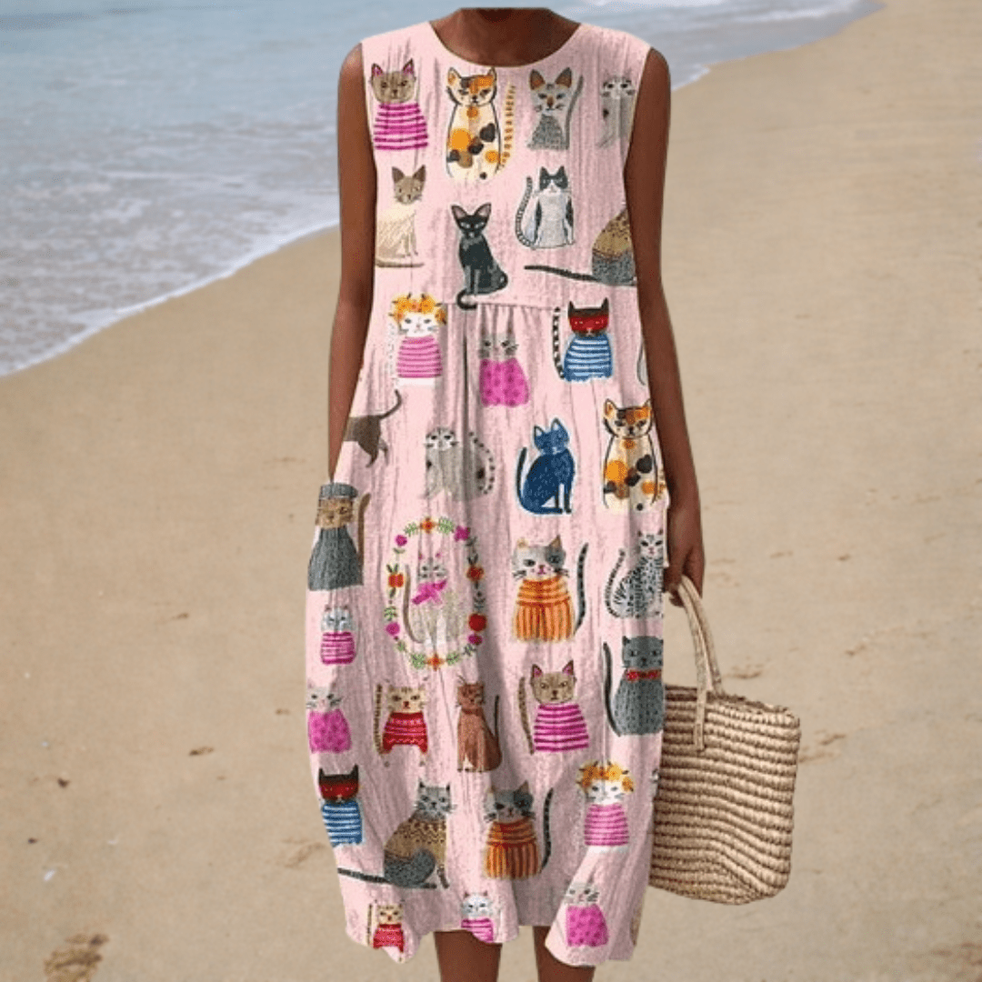 Océane - Robe d’Été Confortable Sans Manches - Amélie Delaire