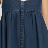 Carmen | Robe denim longue à bretelles