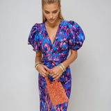 Oranit | Robe en Lin Colorée aux Manches Plissées
