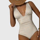 Sidonie | Maillot de bain une pièce à rayures avec soutien - Amélie Delaire