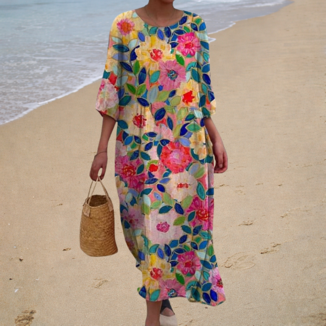 Solène - Robe longue fluide chic et confortable - Amélie Delaire