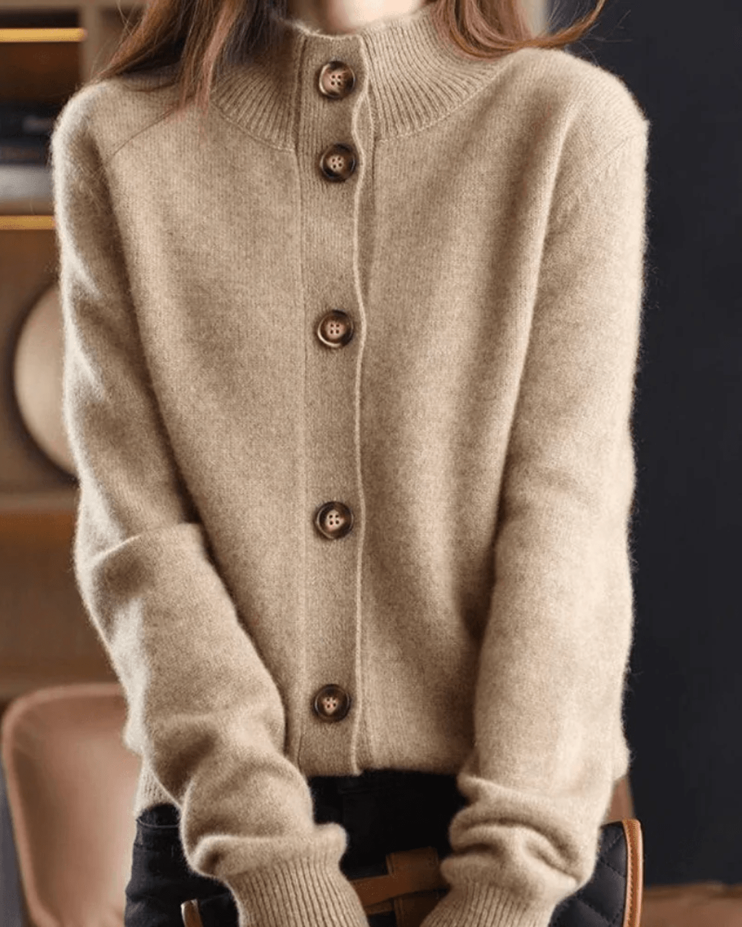 Stéphanie | Cardigan en Cachemire Style Rétro - Amélie Delaire