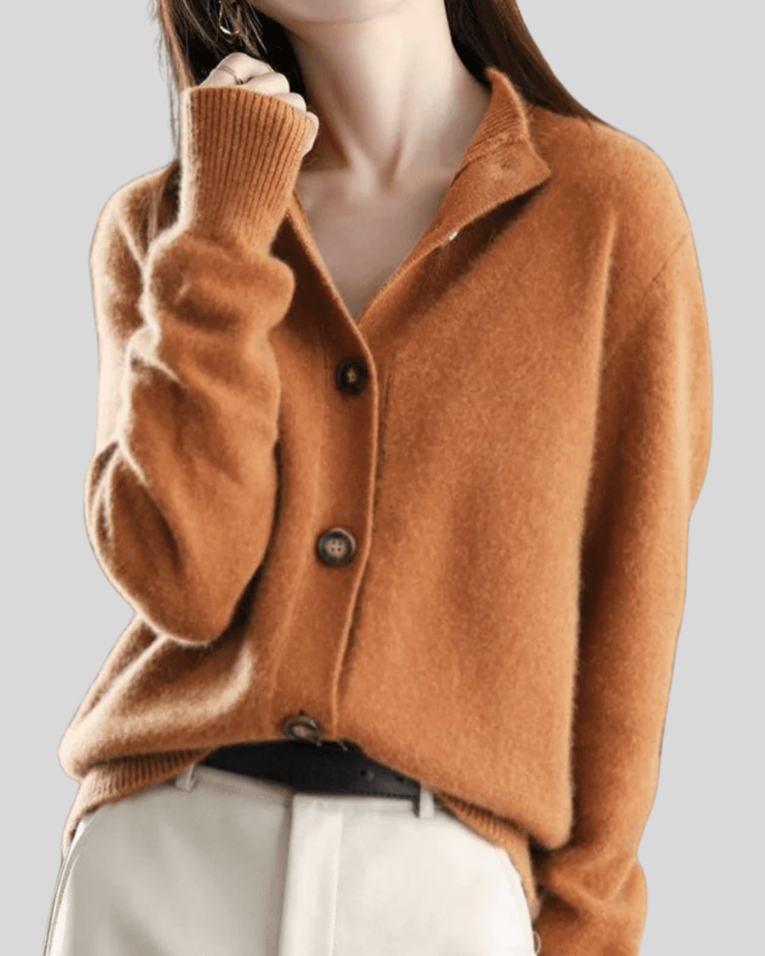 Stéphanie | Cardigan en Cachemire Style Rétro - Amélie Delaire