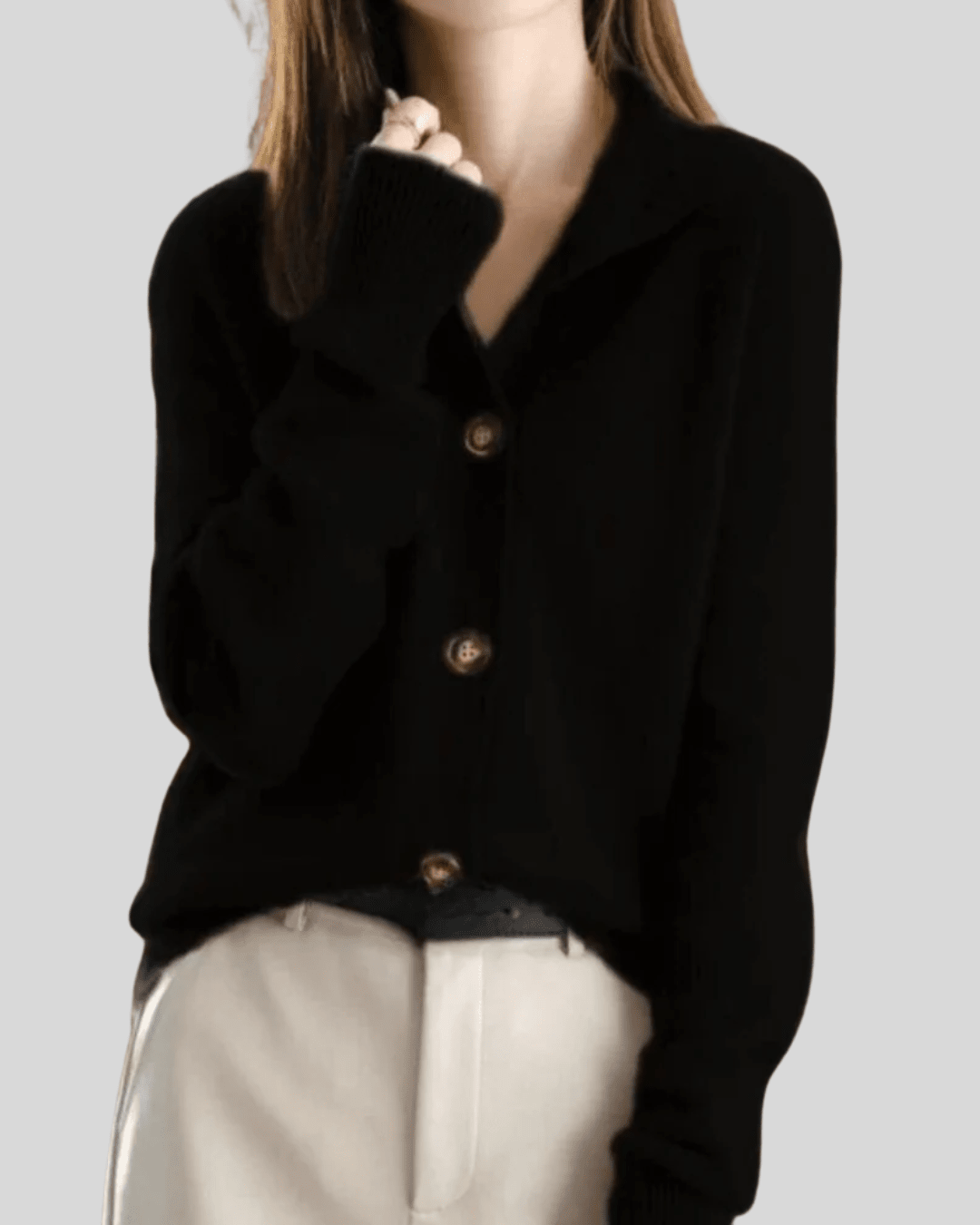 Stéphanie | Cardigan en Cachemire Style Rétro - Amélie Delaire