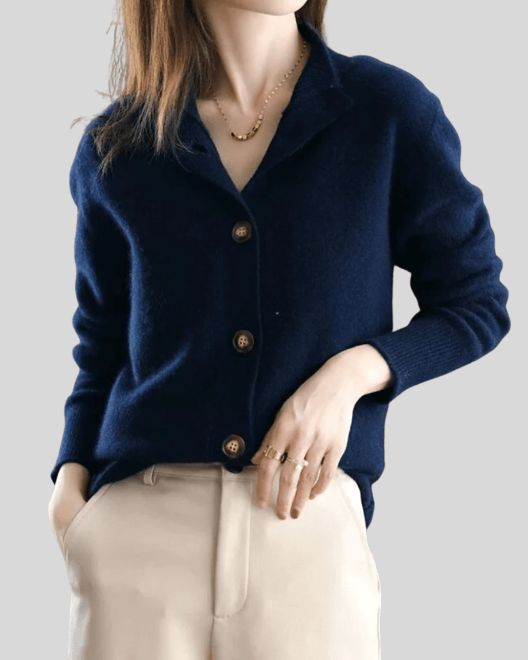 Stéphanie | Cardigan en Cachemire Style Rétro - Amélie Delaire