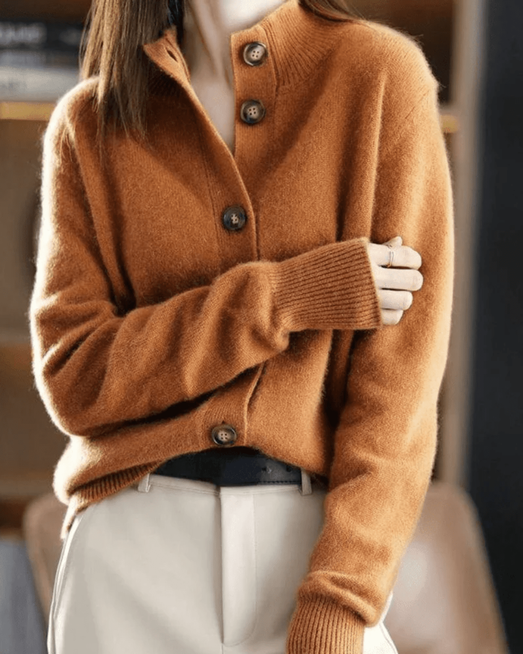 Stéphanie | Cardigan en Cachemire Style Rétro - Amélie Delaire