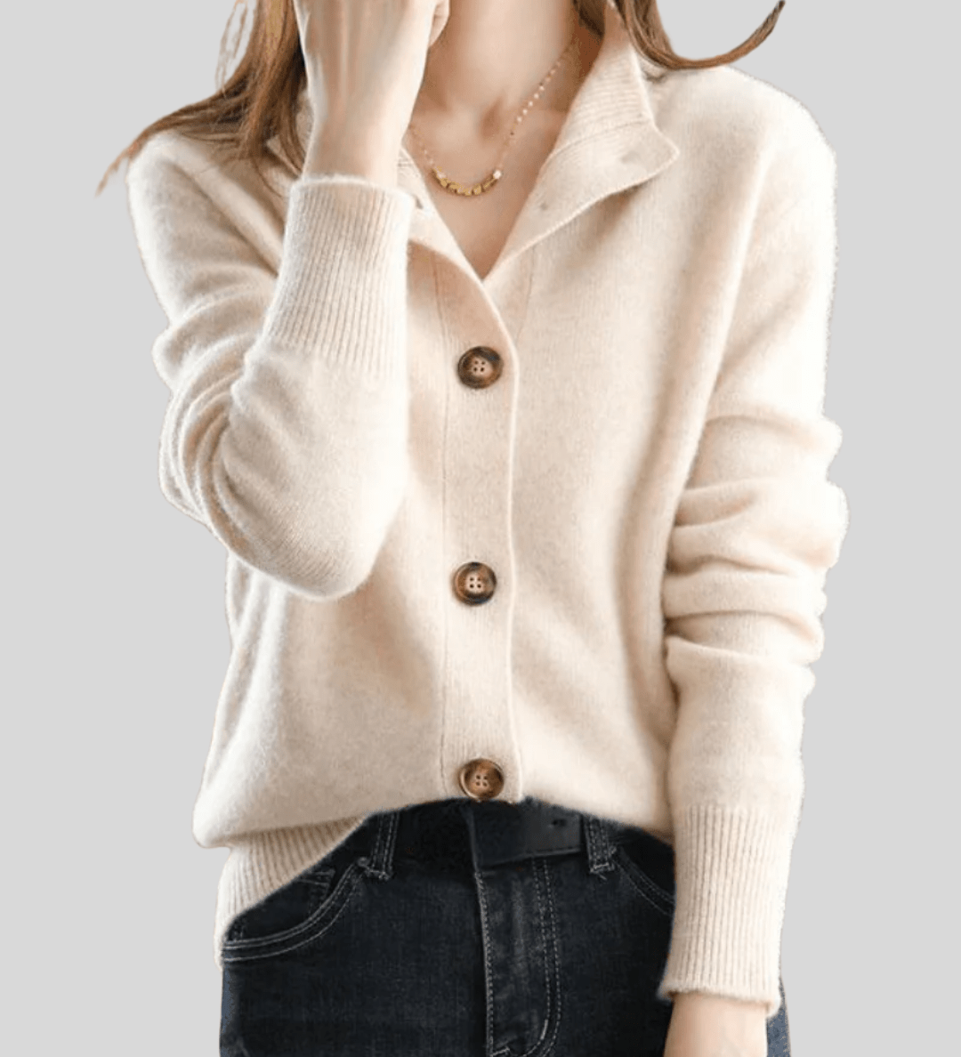 Stéphanie | Cardigan en Cachemire Style Rétro - Amélie Delaire