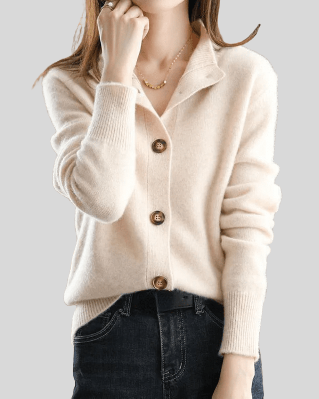 Stéphanie | Cardigan en Cachemire Style Rétro - Amélie Delaire