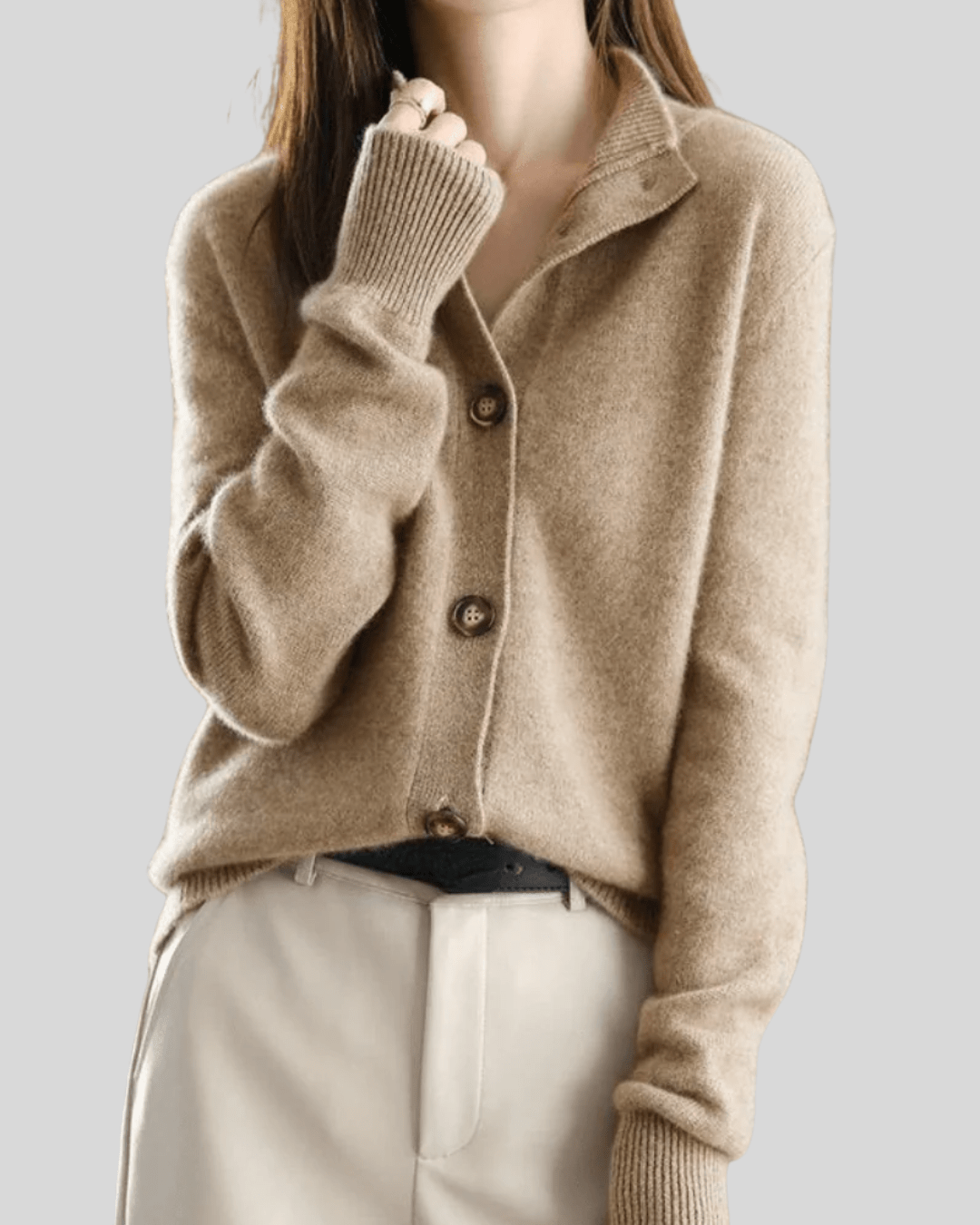 Stéphanie | Cardigan en Cachemire Style Rétro - Amélie Delaire