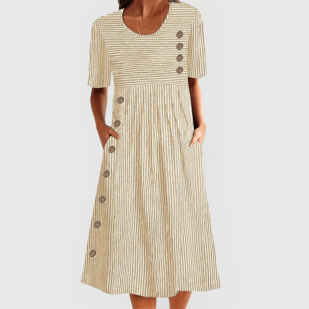 Wanda | Robe Midi Rayée - Amélie Delaire
