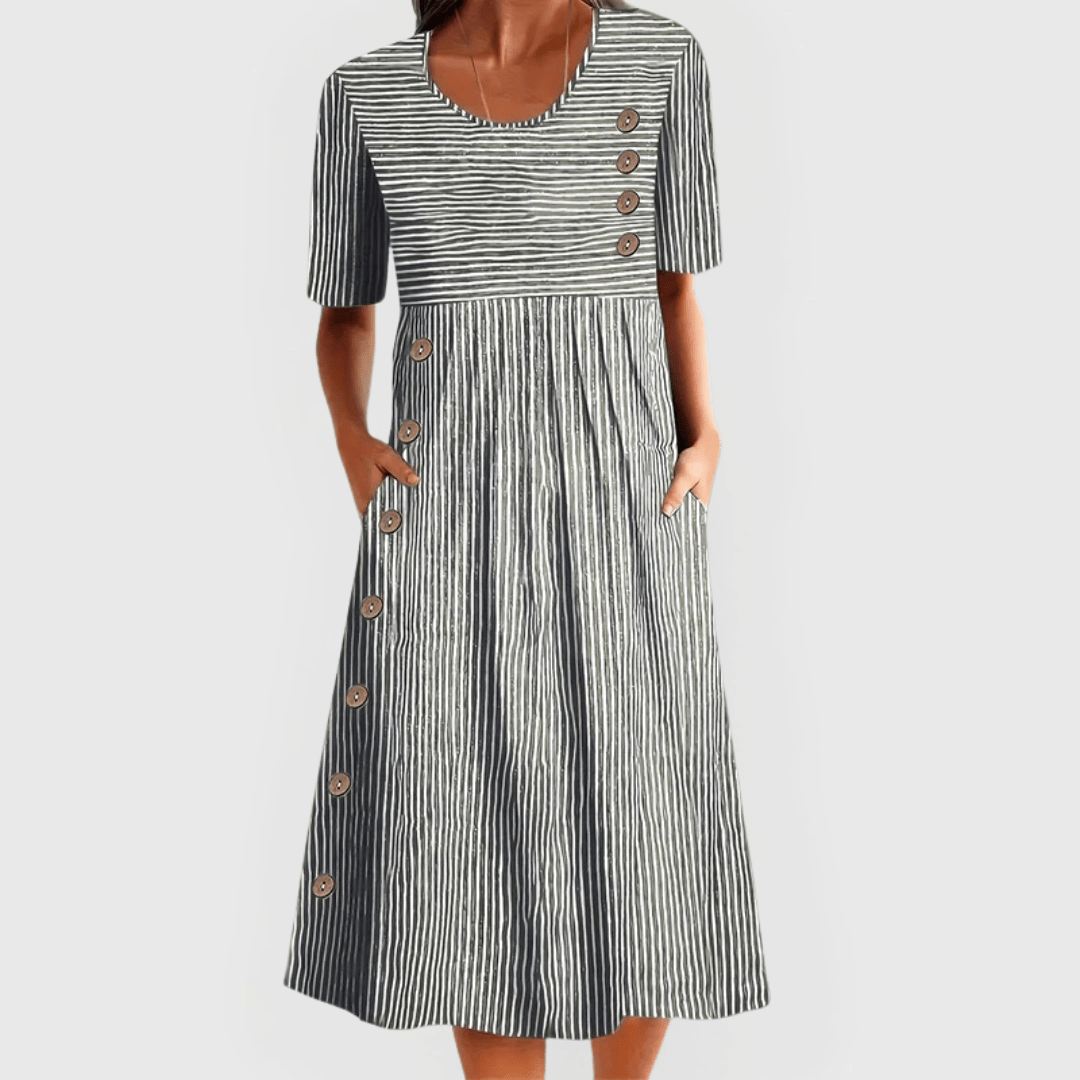 Wanda | Robe Midi Rayée - Amélie Delaire